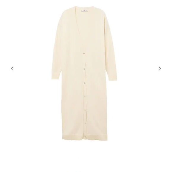 Mango off white long Cotton-blend cardigan size small NWT - Picture 5 of 10